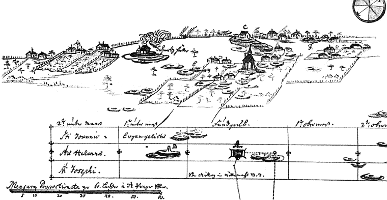 výřez z důlní mapy: Svatá u Berouna, cca pol. 18. století